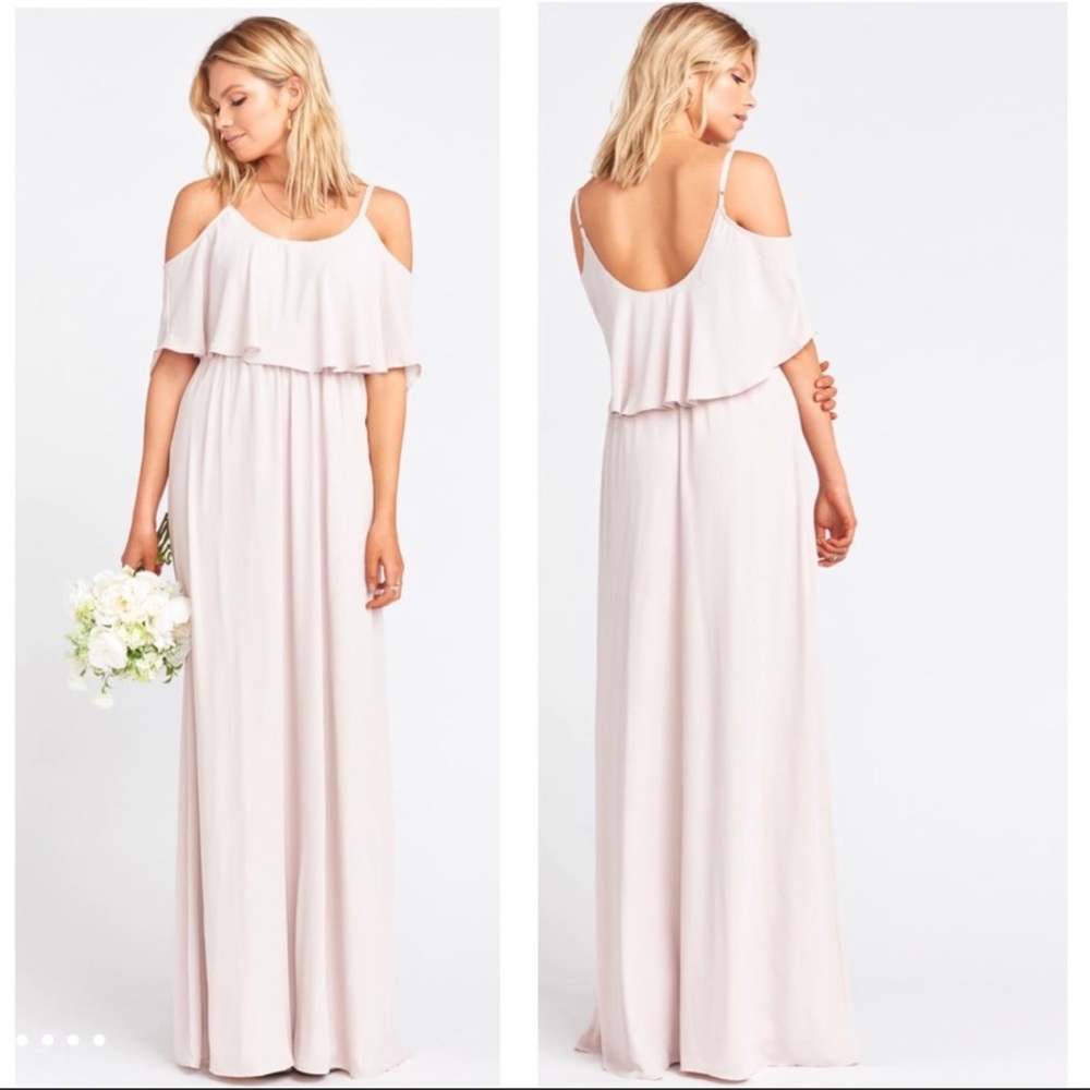 Show Me Your MuMu Blush Cold-Shoulder Maxi Dress